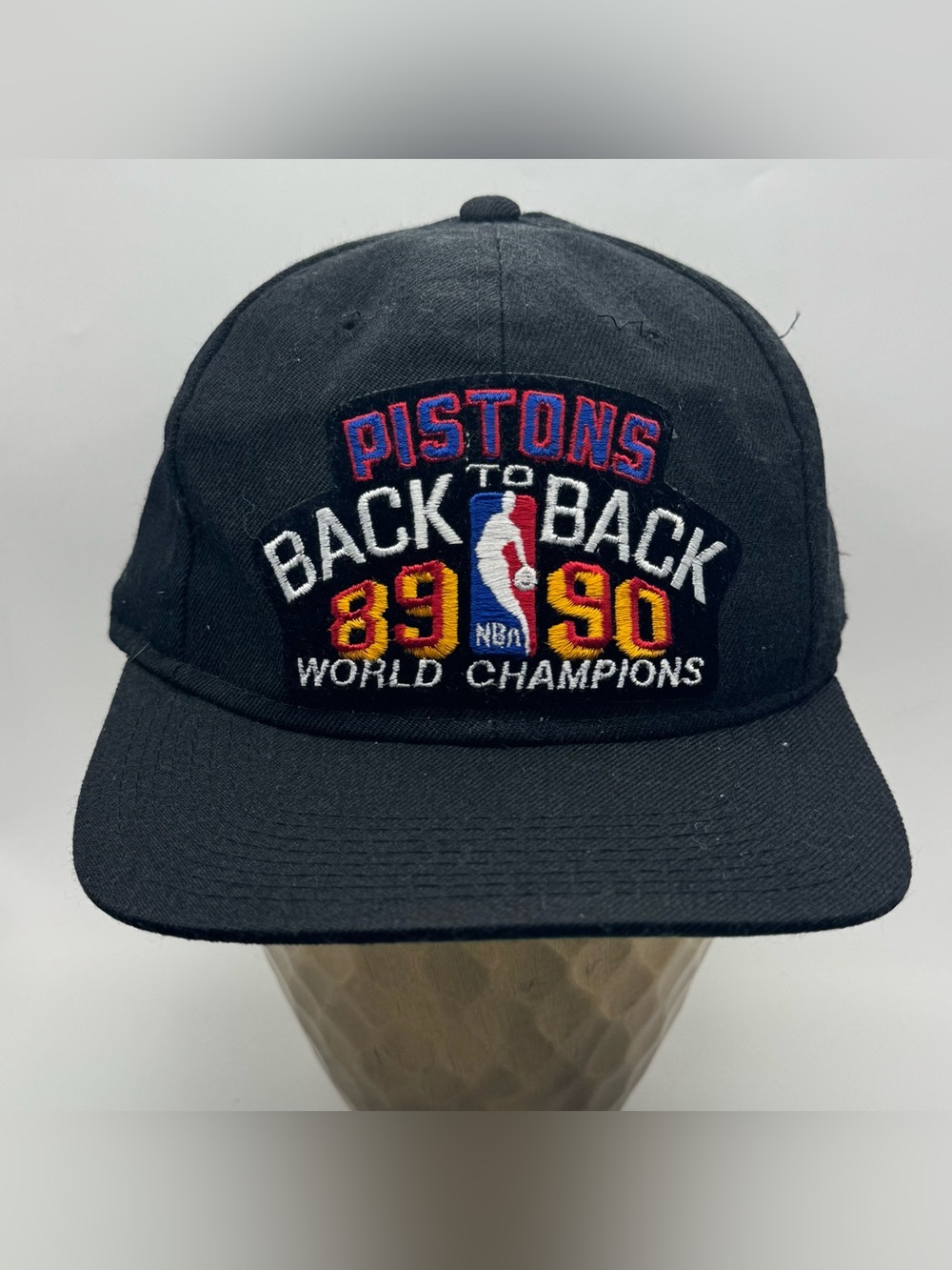 Vintage 1989-1990 Detroit Pistons “Back to Back” NBA World Champs Snapback Hat